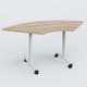 Module 1/4 de couronne pour table abattante gamme Design 120*120 cm. Plateau Chêne naturel et pietement Blanc.