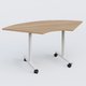 Module 1/4 de couronne pour table abattante gamme Design 120*120 cm. Plateau Noyer et pietement Blanc.