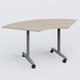 Module 1/4 de couronne pour table abattante gamme Design 120*120 cm. Plateau Acacia et pietement Aluminium.
