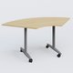 Module 1/4 de couronne pour table abattante gamme Design 120*120 cm. Plateau Chêne clair et pietement Aluminium.
