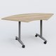 Module 1/4 de couronne pour table abattante gamme Design 120*120 cm. Plateau Chêne naturel et pietement Aluminium.