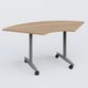 Module 1/4 de couronne pour table abattante gamme Design 120*120 cm. Plateau Noyer et pietement Aluminium.