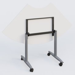 [Pas de famille] - [Pas de sous famille] - Module 1/4 de couronne pour table abattante gamme Design 120*120 cm. Plateau Blanc et pietement Aluminium.