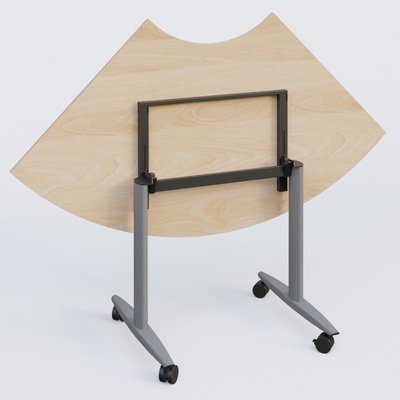 [Pas de famille] - [Pas de sous famille] - Module 1/4 de couronne pour table abattante gamme Design 120*120 cm. Plateau Hêtre et pietement Aluminium.