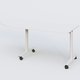 Module d'angle 90° pour table abattante gamme Design 200-80 cm à gauche. Plateau Blanc et pietement Blanc.