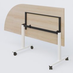 TABLES ABATTANTES - Module d'angle 90° - Module d'angle 90° pour table abattante gamme Design 200-80 cm à gauche. Plateau Acacia et pietement Blanc.