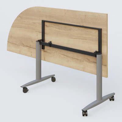 [Pas de famille] - [Pas de sous famille] - Module d'angle 90° pour table abattante gamme Design 200-80 cm à gauche. Plateau Chêne naturel et pietement Aluminium.