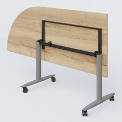 [Pas de famille] - [Pas de sous famille] - Module d'angle 90° pour table abattante gamme Design 200-80 cm à gauche. Plateau Chêne naturel et pietement Aluminium.