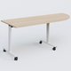 Module d'angle 90° pour table abattante gamme Design 200-80 cm à droite. Plateau Hêtre et pietement Blanc.