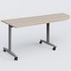 Module d'angle 90° pour table abattante gamme Design 200-80 cm à droite. Plateau Acacia et pietement Aluminium.