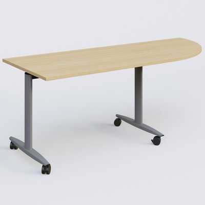 TABLES ABATTANTES - New Design - Module d'angle 90° pour table abattante gamme Design 200-80 cm à droite. Plateau Chêne clair et pietement Aluminium.