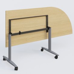 TABLES ABATTANTES - New Design - Module d'angle 90° pour table abattante gamme Design 200-80 cm à droite. Plateau Chêne clair et pietement Aluminium.