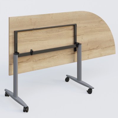 [Pas de famille] - [Pas de sous famille] - Module d'angle 90° pour table abattante gamme Design 200-80 cm à droite. Plateau Chêne naturel et pietement Aluminium.
