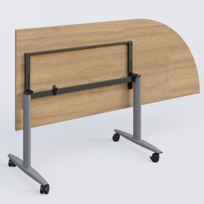TABLES ABATTANTES - New Design - Module d'angle 90° pour table abattante gamme Design 200-80 cm à droite. Plateau Noyer et pietement Aluminium.