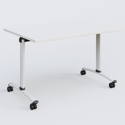 [Pas de famille] - [Pas de sous famille] - Table abattante gamme Arca 120-80 cm. Plateau Blanc et pietement Blanc.