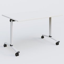 [Pas de famille] - [Pas de sous famille] - Table abattante gamme Arca 120-80 cm. Plateau Blanc et pietement Blanc.