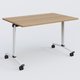 Table abattante gamme Arca 120-80 cm. Plateau Noyer et pietement Blanc.