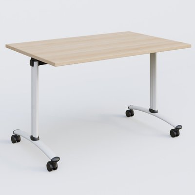 [Pas de famille] - [Pas de sous famille] - Table abattante gamme Arca 120-80 cm. Plateau Hêtre et pietement Blanc.