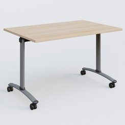 TABLES ABATTANTES - L.120xP.80 cm - Table abattante gamme Arca 120-80 cm. Plateau Hêtre et pietement Aluminium.