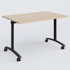 [Pas de famille] - [Pas de sous famille] - Table abattante gamme Arca 120-80 cm. Plateau Hêtre et pietement Noir.