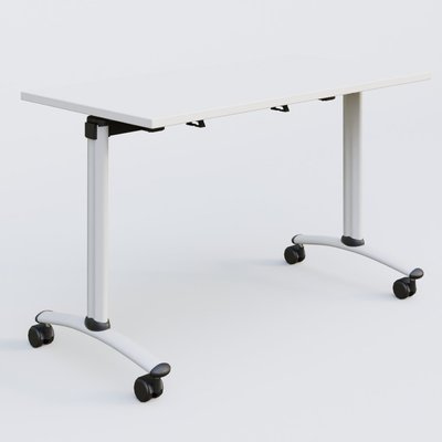 [Pas de famille] - [Pas de sous famille] - Table abattante gamme Arca 120-60 cm. Plateau Blanc et pietement Blanc.