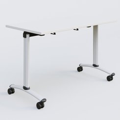 [Pas de famille] - [Pas de sous famille] - Table abattante gamme Arca 120-60 cm. Plateau Blanc et pietement Blanc.