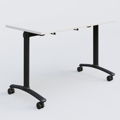 [Pas de famille] - [Pas de sous famille] - Table abattante gamme Arca 120-60 cm. Plateau Blanc et pietement Noir.