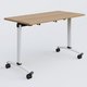 Table abattante gamme Arca 120-60 cm. Plateau Noyer et pietement Blanc.