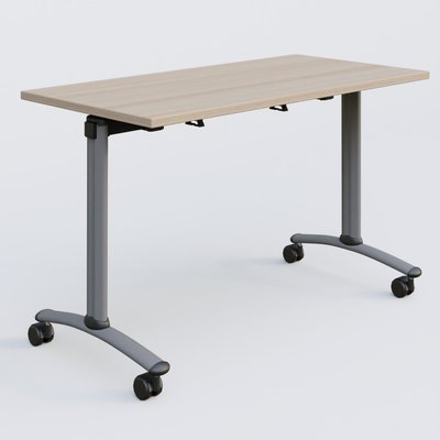 [Pas de famille] - [Pas de sous famille] - Table abattante gamme Arca 120-60 cm. Plateau Acacia et pietement Aluminium.