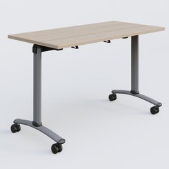 [Pas de famille] - [Pas de sous famille] - Table abattante gamme Arca 120-60 cm. Plateau Acacia et pietement Aluminium.