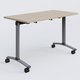 Table abattante gamme Arca 120-60 cm. Plateau Acacia et pietement Aluminium.