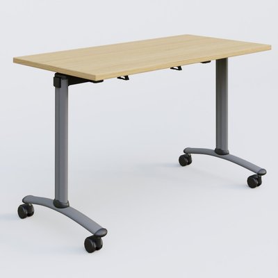 [Pas de famille] - [Pas de sous famille] - Table abattante gamme Arca 120-60 cm. Plateau Chêne clair et pietement Aluminium.