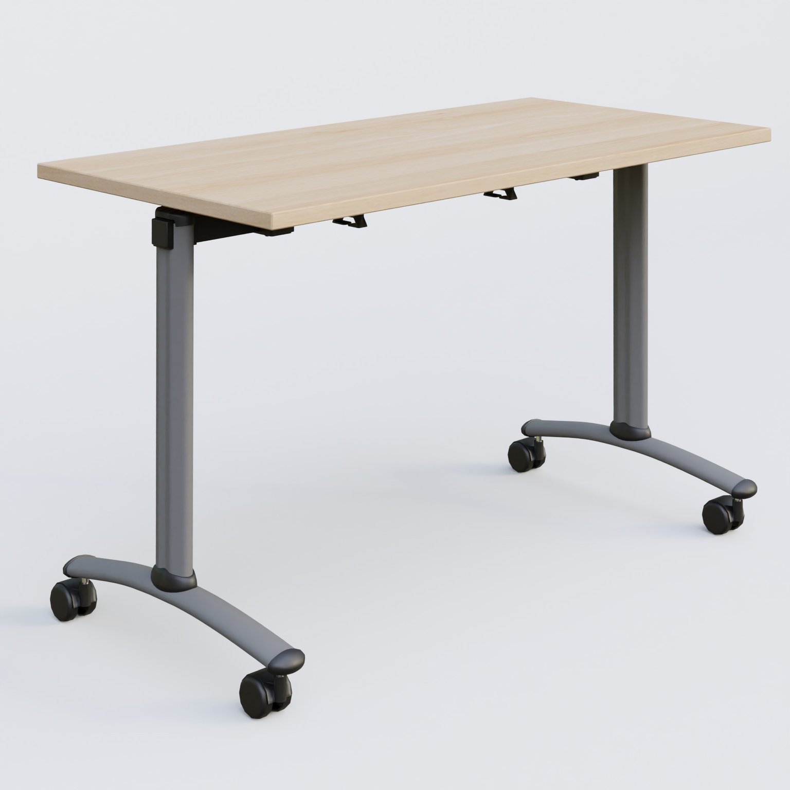 Table abattante gamme Arca 120-60 cm. Plateau Hêtre et pietement Aluminium.