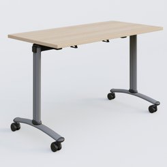 [Pas de famille] - [Pas de sous famille] - Table abattante gamme Arca 120-60 cm. Plateau Hêtre et pietement Aluminium.
