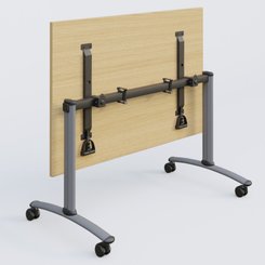 [Pas de famille] - [Pas de sous famille] - Table abattante gamme Arca 120-60 cm. Plateau Chêne clair et pietement Aluminium.