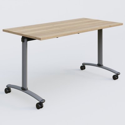 [Pas de famille] - [Pas de sous famille] - Table abattante gamme Arca 140-70 cm. Plateau Chêne naturel et pietement Aluminium.