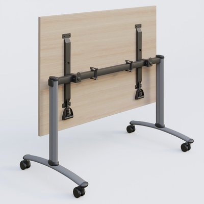 TABLES ABATTANTES - Plateaux 25 mm - Table abattante gamme Arca 140-70 cm. Plateau Acacia et pietement Aluminium.