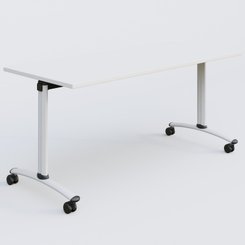 [Pas de famille] - [Pas de sous famille] - Table abattante gamme Arca 160-70 cm. Plateau Blanc et pietement Blanc.