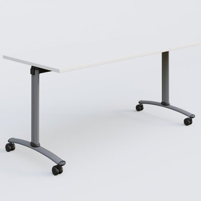 TABLES ABATTANTES - New Design - Table abattante gamme Arca 160-70 cm. Plateau Blanc et pietement Aluminium.