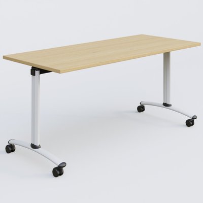 [Pas de famille] - [Pas de sous famille] - Table abattante gamme Arca 160-70 cm. Plateau Chêne clair et pietement Blanc.