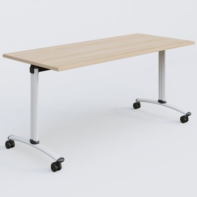 [Pas de famille] - [Pas de sous famille] - Table abattante gamme Arca 160-70 cm. Plateau Hêtre et pietement Blanc.