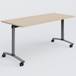 TABLES ABATTANTES - L.160xP.70 cm - Table abattante gamme Arca 160-70 cm. Plateau Hêtre et pietement Aluminium.