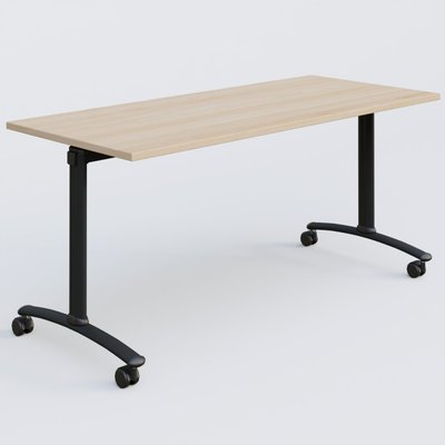 [Pas de famille] - [Pas de sous famille] - Table abattante gamme Arca 160-70 cm. Plateau Hêtre et pietement Noir.