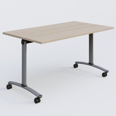 TABLES ABATTANTES - Plateaux 25 mm - Table abattante gamme Arca 140-80 cm. Plateau Acacia et pietement Aluminium.