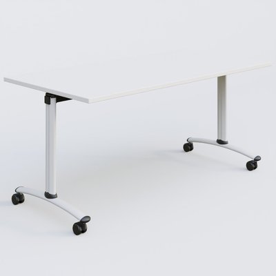 [Pas de famille] - [Pas de sous famille] - Table abattante gamme Arca 160-80 cm. Plateau Blanc et pietement Blanc.