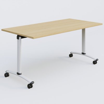 [Pas de famille] - [Pas de sous famille] - Table abattante gamme Arca 160-80 cm. Plateau Chêne clair et pietement Blanc.