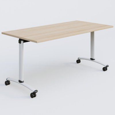 [Pas de famille] - [Pas de sous famille] - Table abattante gamme Arca 160-80 cm. Plateau Hêtre et pietement Blanc.