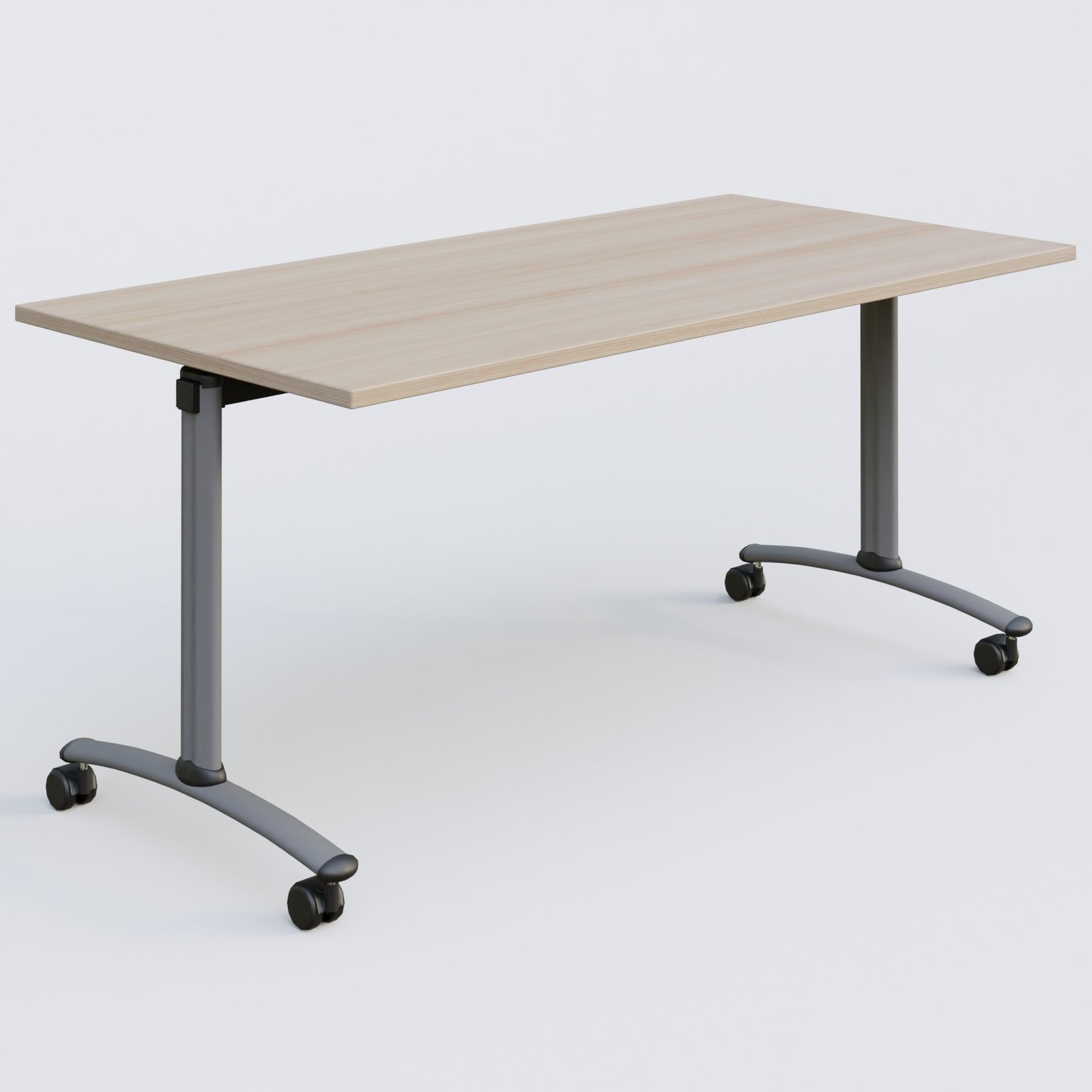 Table abattante gamme Arca 160-80 cm. Plateau Acacia et pietement Aluminium.