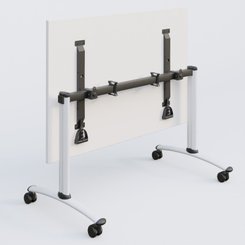 [Pas de famille] - [Pas de sous famille] - Table abattante gamme Arca 160-80 cm. Plateau Blanc et pietement Blanc.