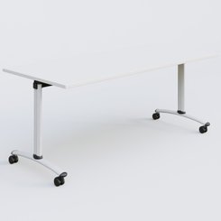 [Pas de famille] - [Pas de sous famille] - Table abattante gamme Arca 180-80 cm. Plateau Blanc et pietement Blanc.